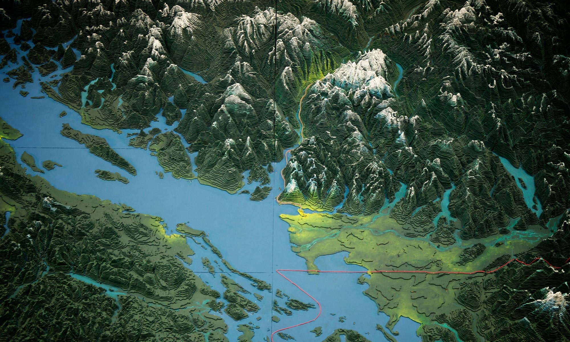 Topographic map of British Columbia